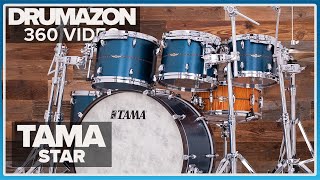 Tama Star Bubinga Drum Kit, Satin Blue Metallic, 360 Rotation  from Drumazon