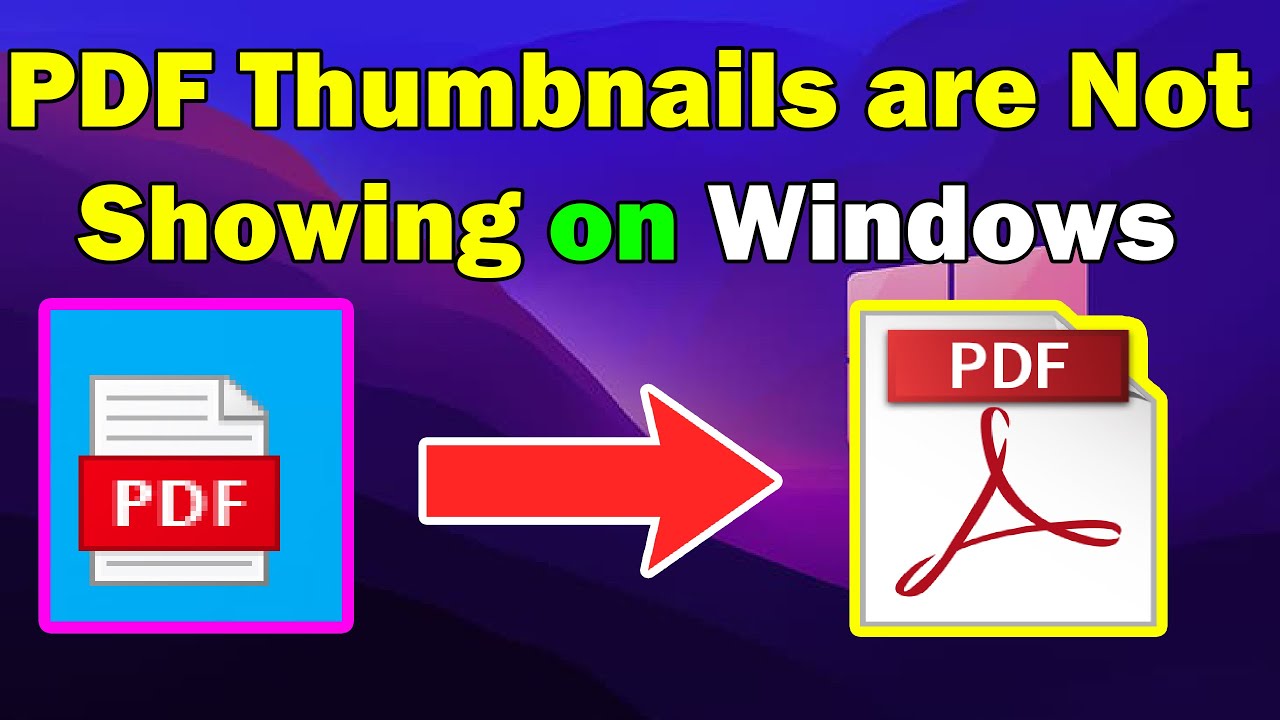 FIX:PDF Thumbnails Are Not Showing On Windows 10 Or 11 - YouTube