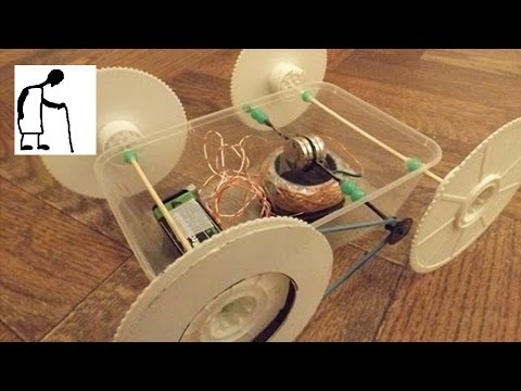 Home made electric motor drives home made toy car Home made electric motor drives home made toy car