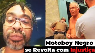 MOTOBOY NEGRO É ALGEMADO PELA PM após tomar Facada de HOMEM BRANCO NO RS | Motoboy se pronuncia