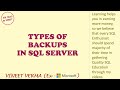 Types of Backups | SQL Server | Business Continuity | SQL Talks by VINEET