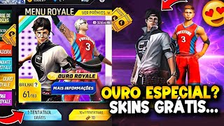 URGENTE!! DUNK MASTER E KALAHARI POR OURO? SKINS DE GRAÇA, CUBO MAGICO, EVOLUTIVA OB48, NOVIDADES FF