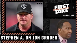 Stephen A. reacts to Jon Gruden resigning as the Raiders’ head coach | First Take