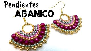 Pendientes Abanico con técnica Brick Stitch y Miyuki