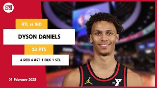 DYSON DANIELS 23 PTS vs IND 01 Feb 24-25 ATL Highlights