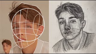 7 menit! Cara menggambar wajah untuk pemula dengan proporsi wajah (tanpa grid)- Time Lapse drawing