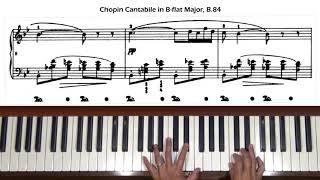 Chopin Cantabile in B flat Major, B. 84 Piano Tutorial