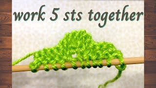 Knitting Help - How to work 5 sts together #knitting #knittinghelp