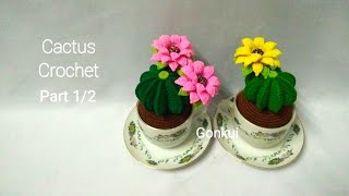 Crochet flower | Crochet Cactus PART 1/2, Petals #crochetcactus #crochetflower #crochet #diycraft