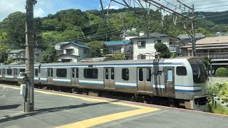 湯河原駅にJR東日本E217系0番台Y-26編成+Y-122編成が停車中の様子