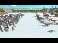 ALL DINOSAURS vs 100 MUTANT PRIMATES Animal Revolt Battle Simulator