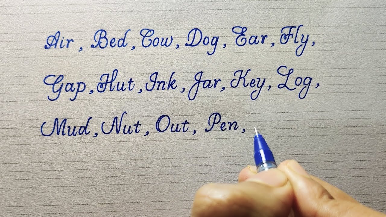 Simple English Handwriting Practice For Beginners With A Z Words Youtube