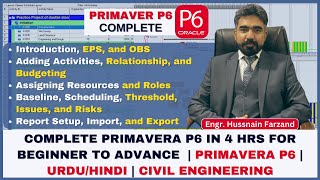 Complete Primavera P6 Guide for Beginners in Hindi/Urdu | Primavera p6 | Beginner | Hussnain Farzand