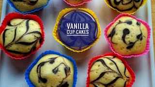 Super soft \u0026 beautiful vanilla cup cakes in silicon mould||Vanilla cup cake without oven||