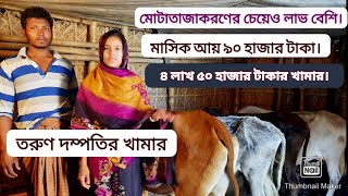 তরুণ উদ্যোক্তা দম্পতির গাভী গরু ও বাছুর গরু একসাথে মোটাতাজাকরণ প্রকল্প। ৪৫ দিন মেয়াদি Cow Fattening