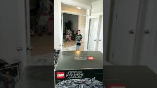 Surprising Jaxon (and Amber) with The UCS Millennium Falcon!! #shorts
