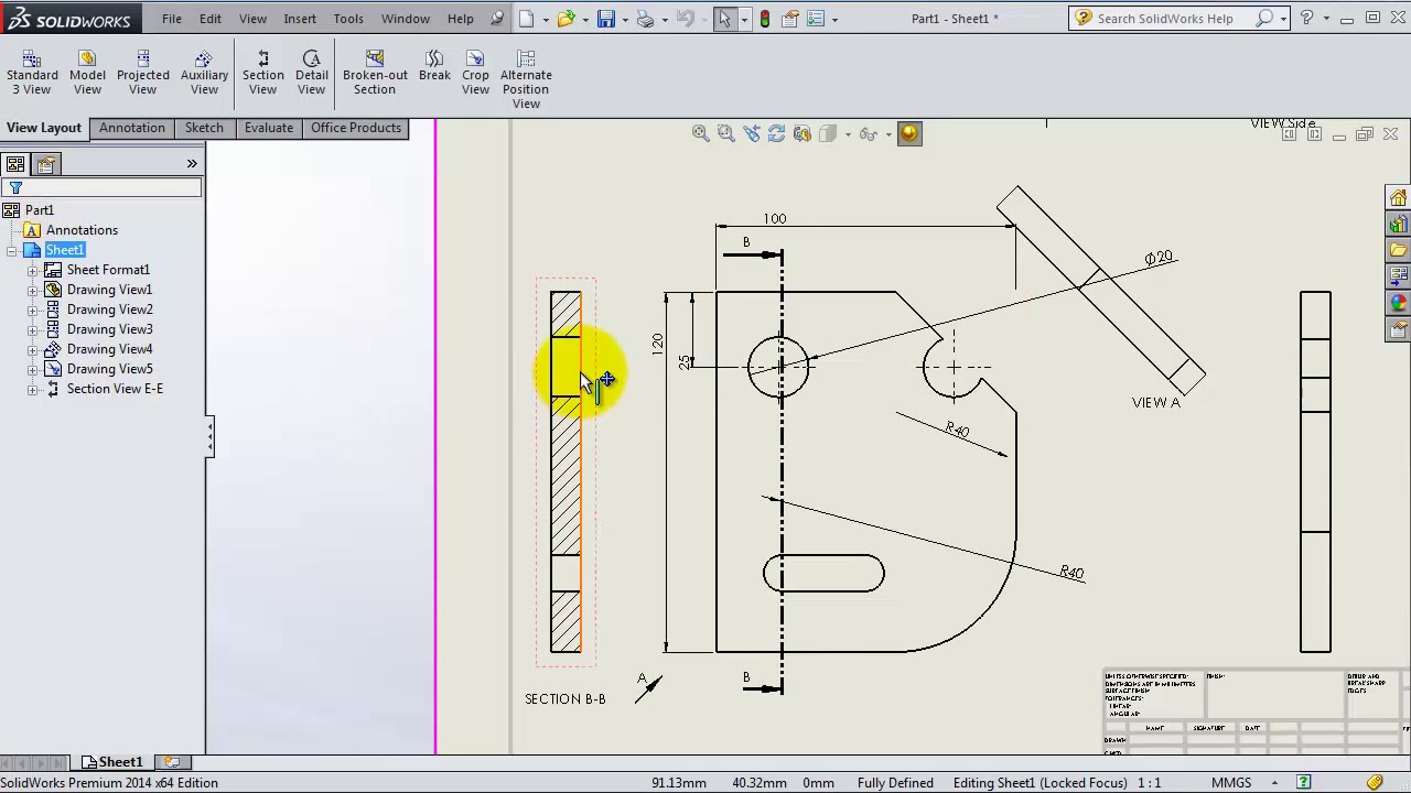Section View Solidworks Drawing