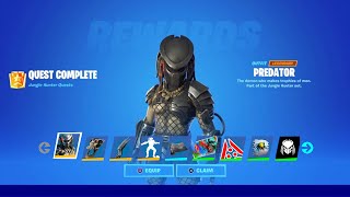 How To COMPLETE ALL PREDATOR CHALLENGES in Fortnite! (Jungle Hunter Skin Quests)