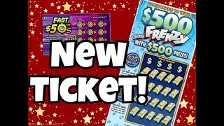 NEW TICKET WINS! $5 $500 FRENZY \u0026 $1 FAST 50'S Texas Lottery Scratch Off Tickets