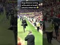 #Diego_simeone running off the pitch as he gets pelted by #United fans #Manchester united #Atletiko