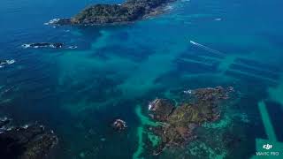 阿久根大島のきれいな海の空撮　ドローン（マビックプロ）