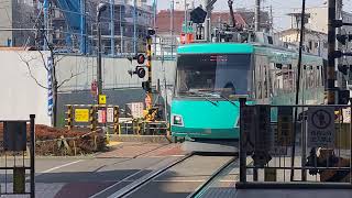 三軒茶屋駅で世田谷線３００系が到着しました❗