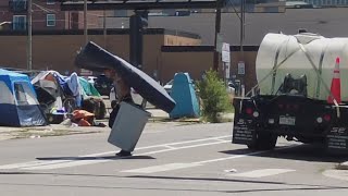 Downtown Denver encampment sweep displaces dozens of unhoused residents