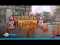 Young climate activists display ‘fiery’ protest in George Square