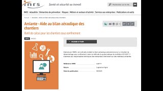 Application INRS aide au bilan aéraulique