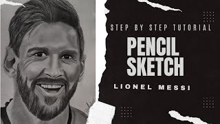 LIONEL MESSI pencil sketch tutorial step by step | drawing | realistic portrait | hyper realism 🔥🔥