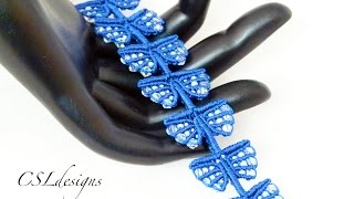 Micro macrame wings bracelet