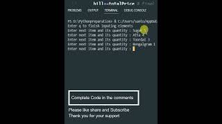 Simple Bill Print Project in Python Dictionaries