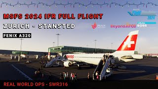 MSFS 2024 FENIX Airbus A320 Update Real World Ops | IniBuilds Airport Zurich ✈︎ Stansted BeyondATC