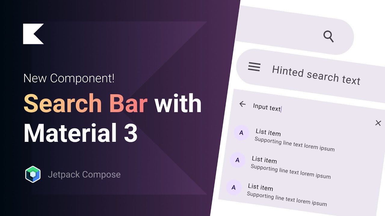 Material 3 Search Bar With Jetpack Compose - Easy Tutorial - YouTube