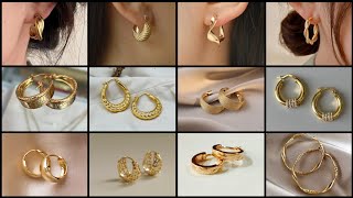 Beautiful Gold Hoop Earrings for Daily Use | New Model 22K Gold Bali Earrings Design