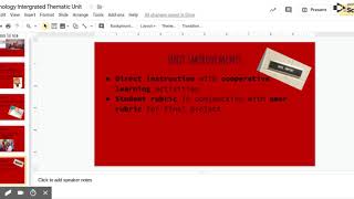 Technology Intergrated Thematic Unit Google Slides 1