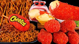 Black Bean Noodles & Cheetos Chicken Eating Show | REALMOUTH's ASMR MUKBANG