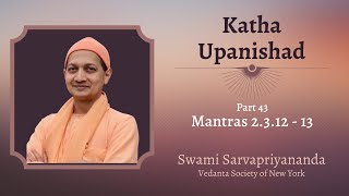 43. Katha Upanishad | Mantras 2.3.12 - 13 | Swami Sarvapriyananda