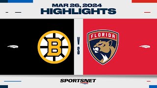 NHL Highlights | Bruins vs. Panthers - March 26, 2024