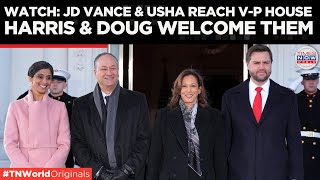 WATCH: JD Vance \u0026 Usha Vance Welcomed by Kamala Harris At White House