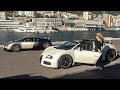 Billionaire Lady Driving 2 Bugatti Veyron in the Port of Monaco!!