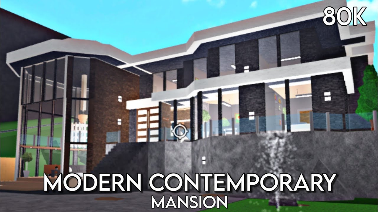 Roblox| Bloxburg: 80k Modern Hillside Contemporary Mansion Speedbuild ...