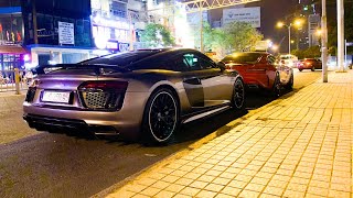 CEO Tống Đông Khuê cầm lái Audi R8 V10 Plus hội ngộ cùng bạn bè dạo phố Sài Gòn !