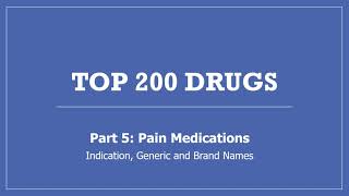 Top 200 Drugs - Part 5 Pain Medications