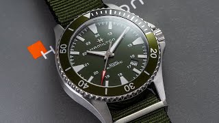 Hamilton Navy Scuba Now in Green - Khaki Navy Scuba Auto Green Dial