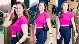 Raveena Tandon's Daughter Rasha Thadani Looks Very hot 🔥 In Tight Blue Jeans With Pink Crop Top 💃