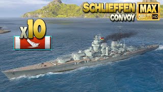 Battleship Schlieffen: 10 ships destroyed, Convoy mode - World of Warships