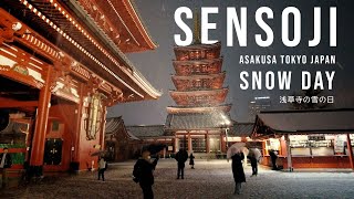 Sensoji Asakusa Tokyo Snow Day 浅草寺の雪の日