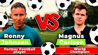 CROSSBAR CHALLENGE | Magnus Carlsen vs Ex Manchester United Player Ronny Johnsen