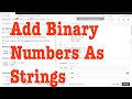 Leetcode 67: Add binary numbers represented as strings